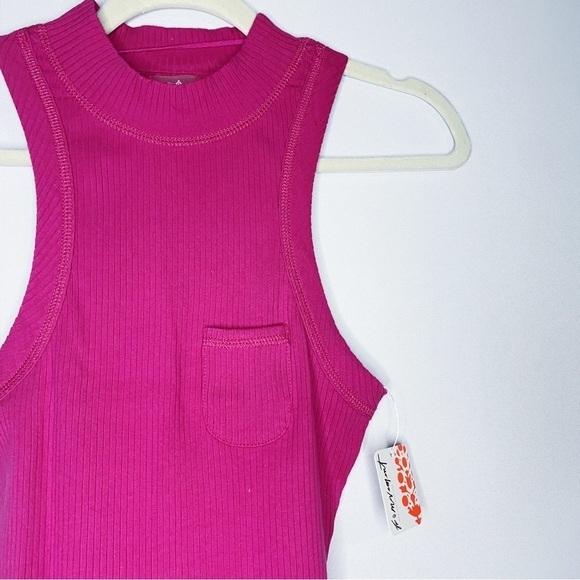 Free People Movement - Pink Fuchsia Flirt Ribbed Tank - Picture 2 of 4